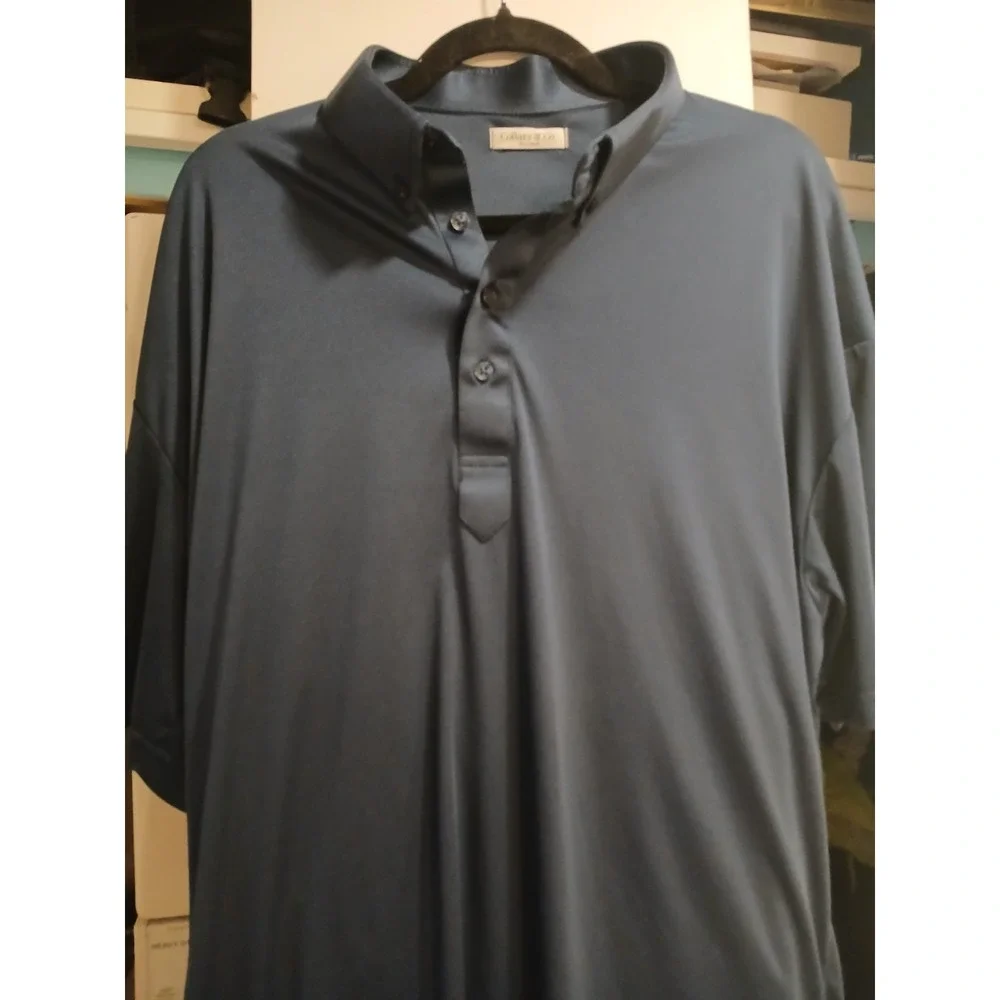 Two Collars and Co Polo shirt Mens 2XL Navy And Pink  Button Down Collar EUC - Picture 5 of 8